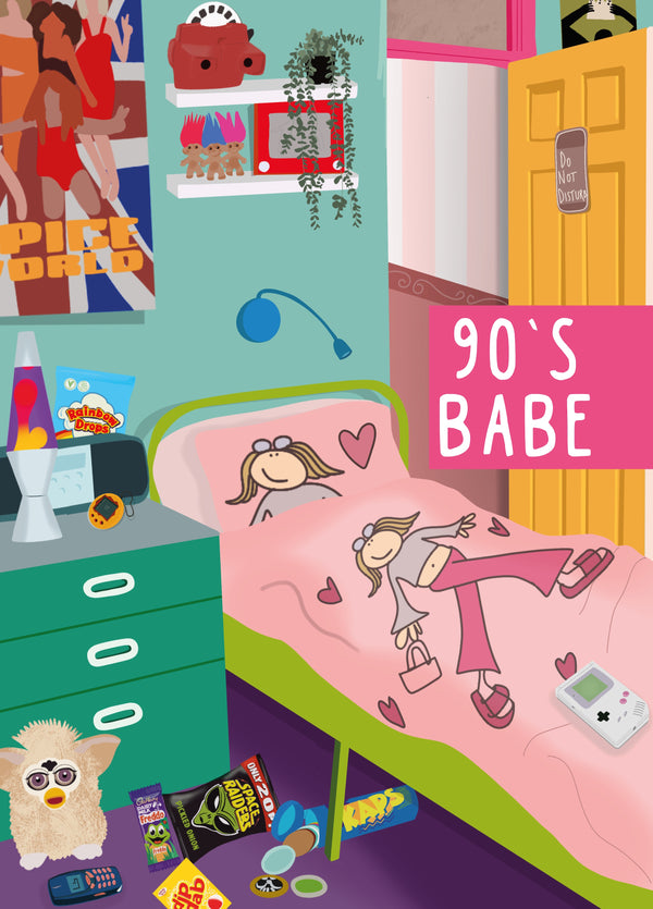 90s Babe Bedroom Nostalgia Birthday Card