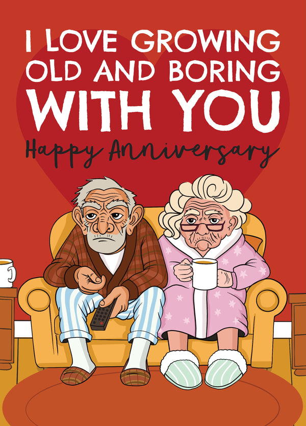 Funny Old And Boring Anniversary Card Card Back Test