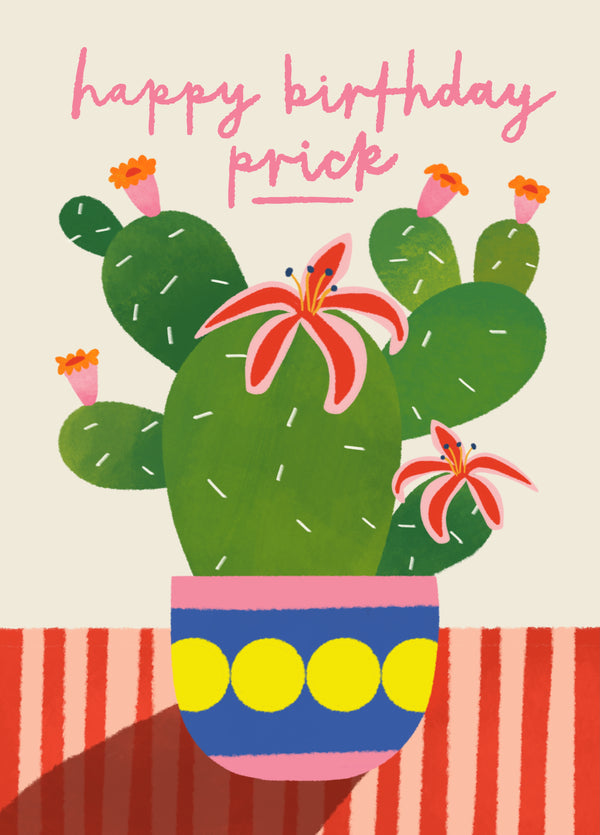 Funny Cactus Prick Birthday Card