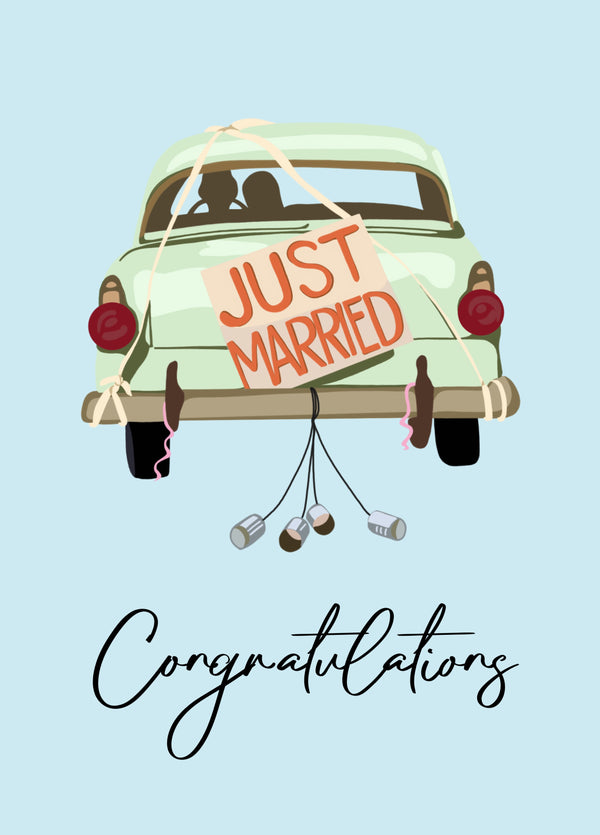Just Married Wedding Card