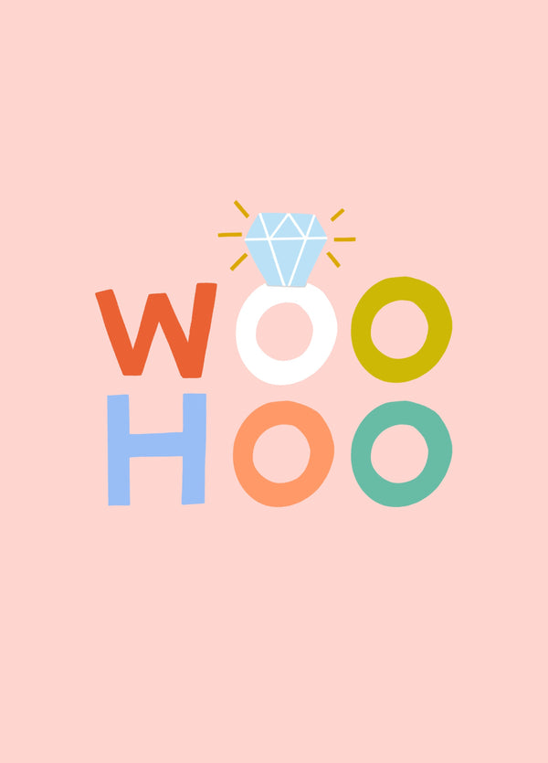 Woohoo Engagement Wedding Ring Card