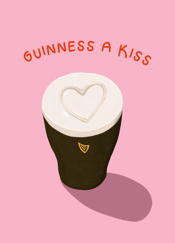 Guinness A Kiss, Funny Guinness Anniversary Card