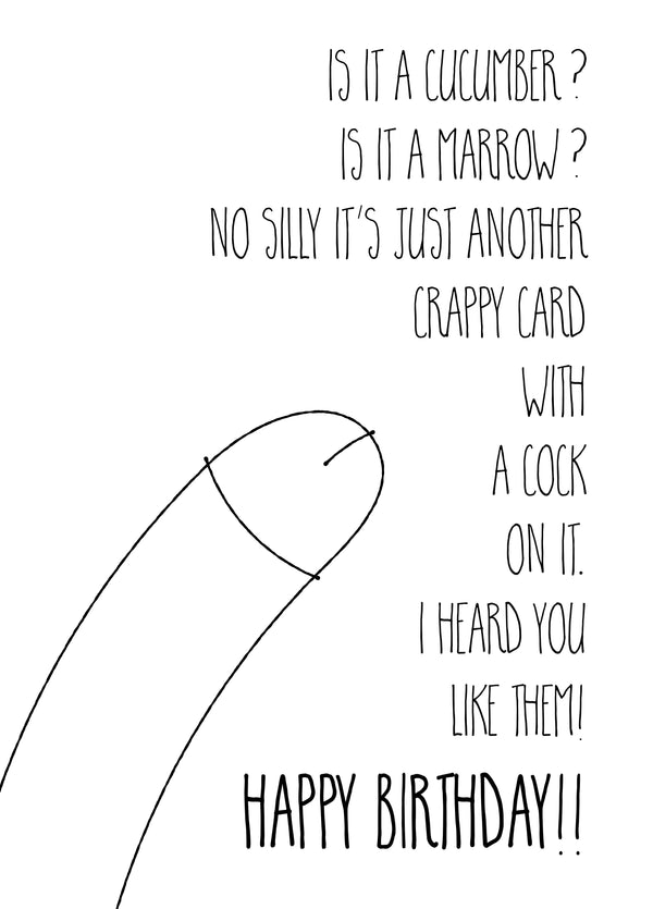 Just Another Crappy Cock Birthday Card