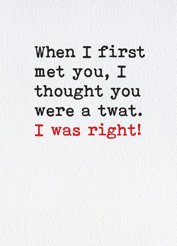 I Was Right Card