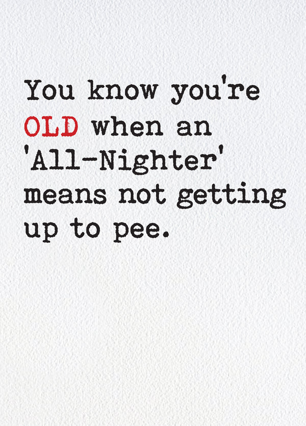 All Nighter Card