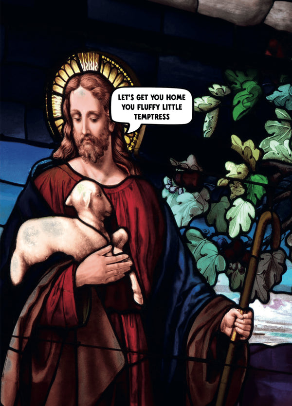Funny Nativity Christmas Card - 'Temptress'