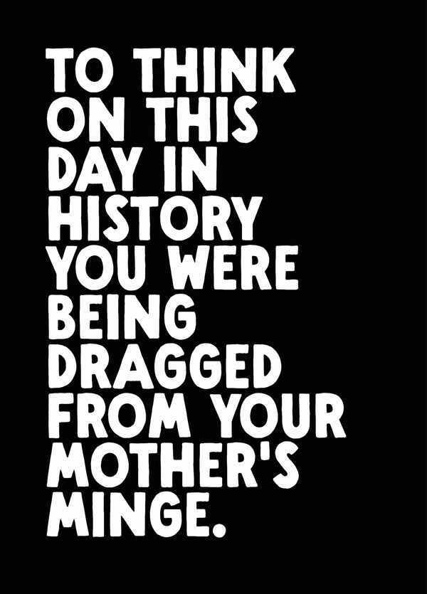 Rude Birthday Card - 'Minge'