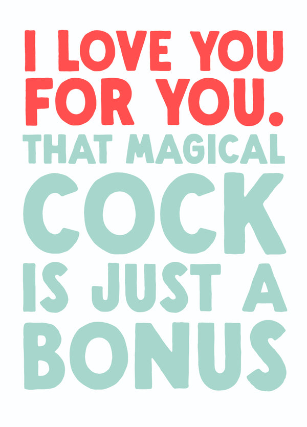 Funny Valentine's Card - 'Bonus'