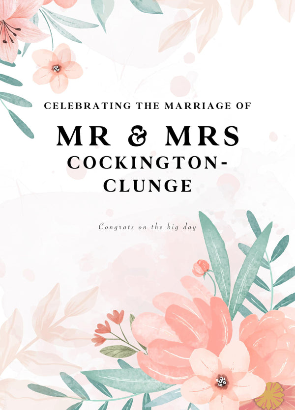 Funny Wedding Card - 'Cockington Clunge'