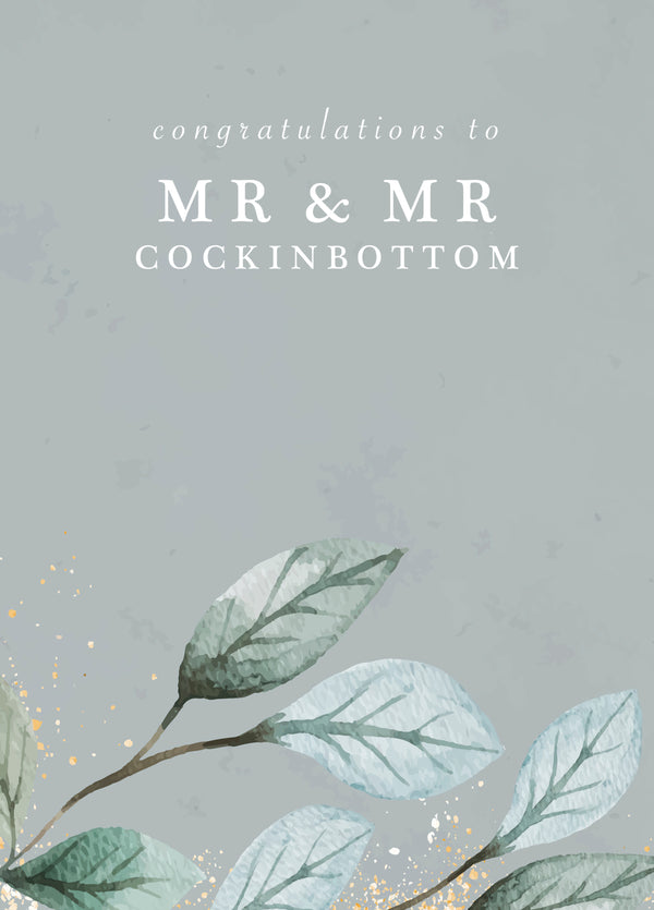 Funny Wedding Card - 'Mr & Mr'