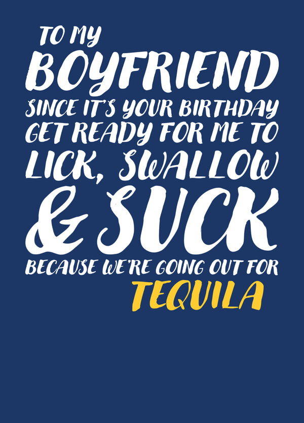 Happy Birthday Boyfriend, Naughty Card