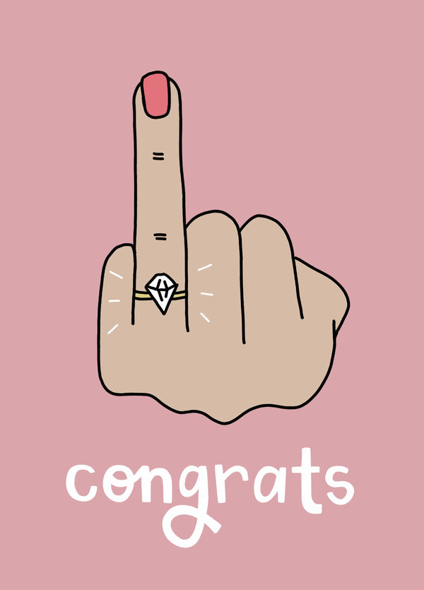 Engaged Middle Finger Card