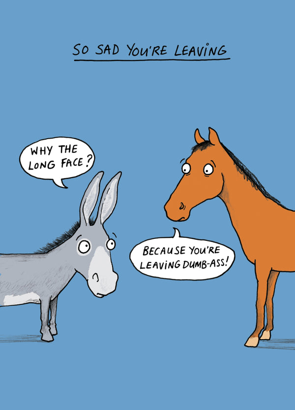 Long Face Horse Leaving Card