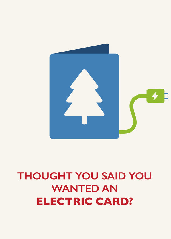 Electric Car Card Car-d Christmas Card Tesla Electric Vehicle