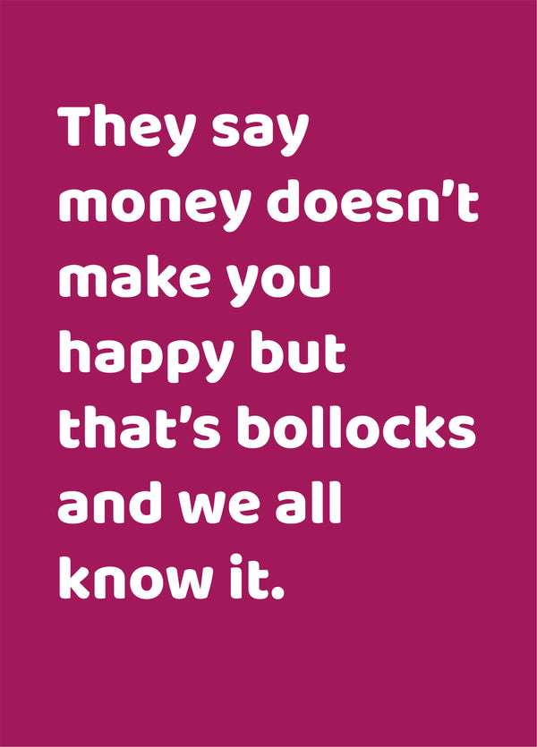 Money Bollocks Card
