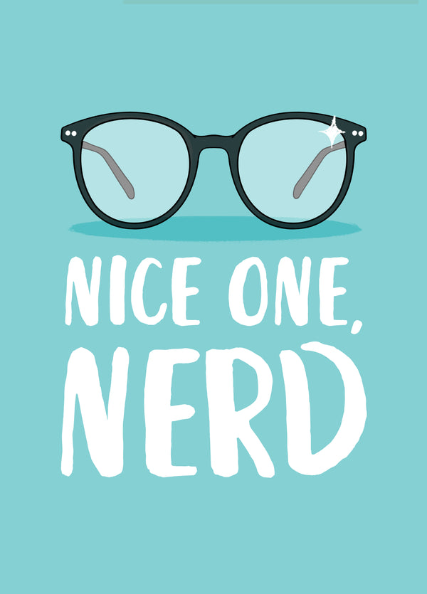 Nice One Nerd Exam Congratulations Card