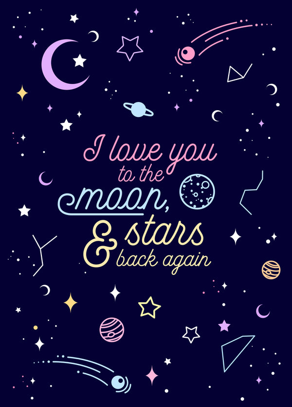 Moon & Stars & Back Again Anniversary Card