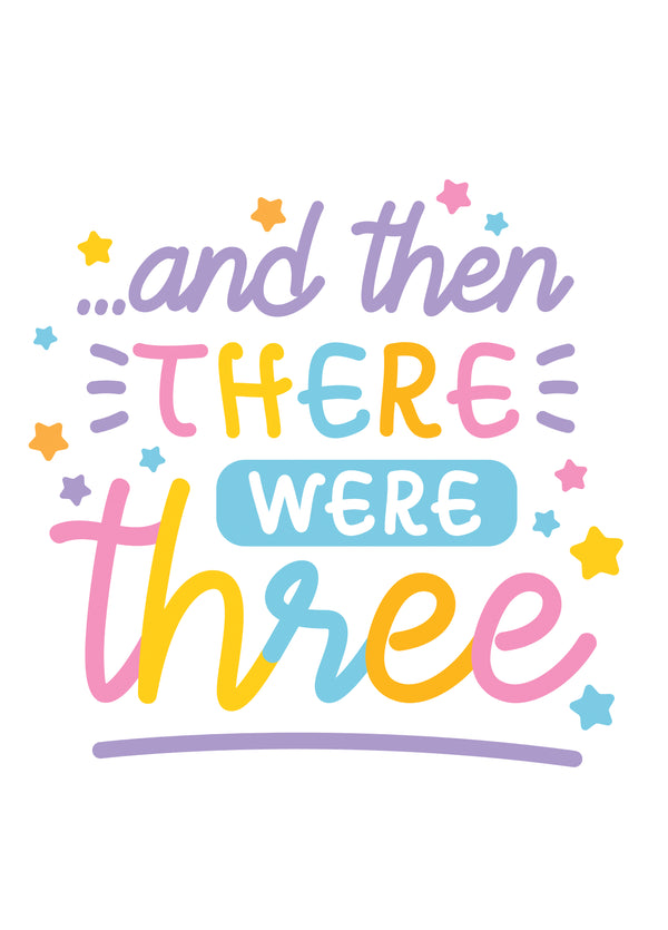 Then There Were Three New Baby Card