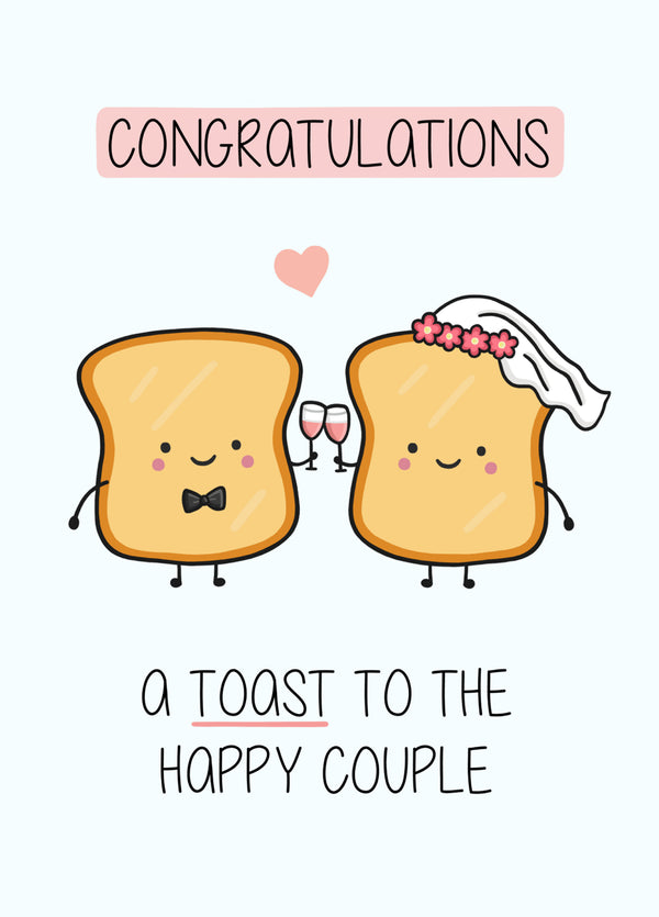 Toast To Happy Couple Wedding Card