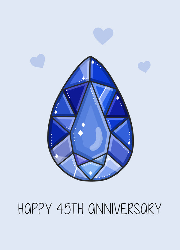 Happy 45th Anniversary Card Sapphire Card