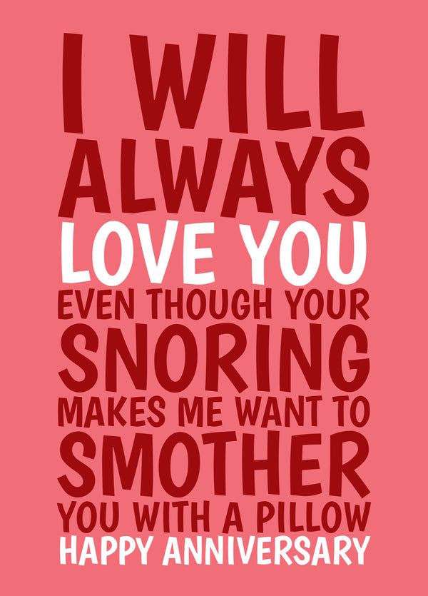 Smother With A Pillow Anniversary Card