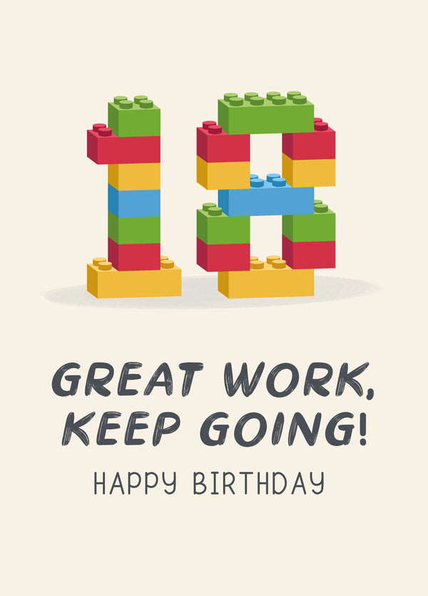 18th Birthday Lego Card