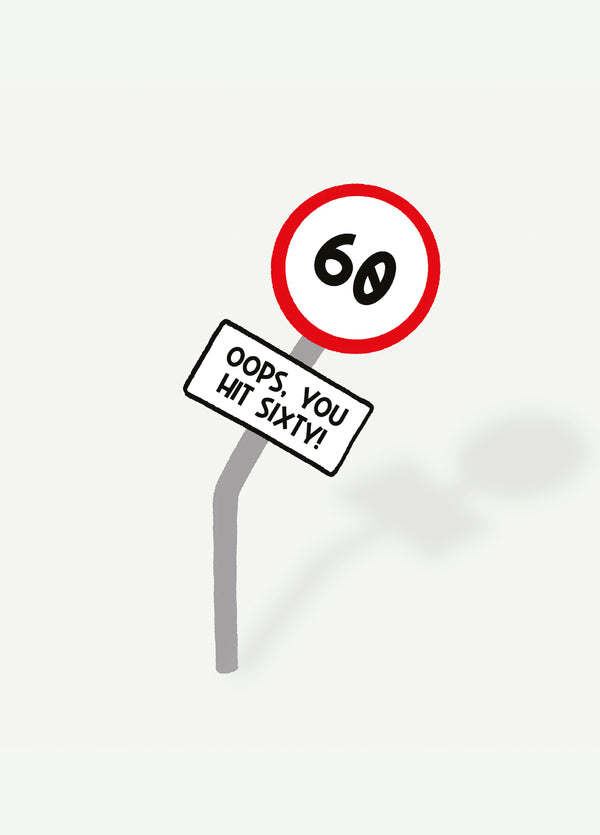 60th Road Sign Birthday Card
