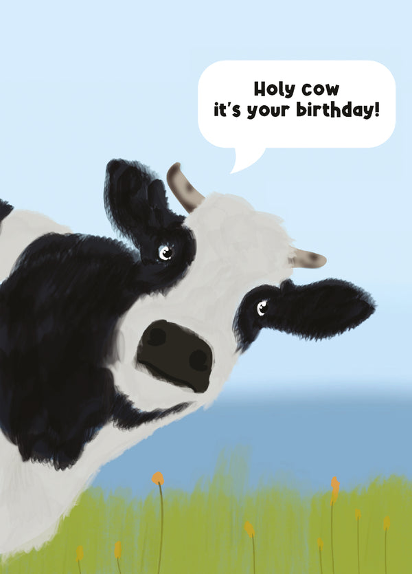 Holly Cow Its Your Birthday - Farm Card
