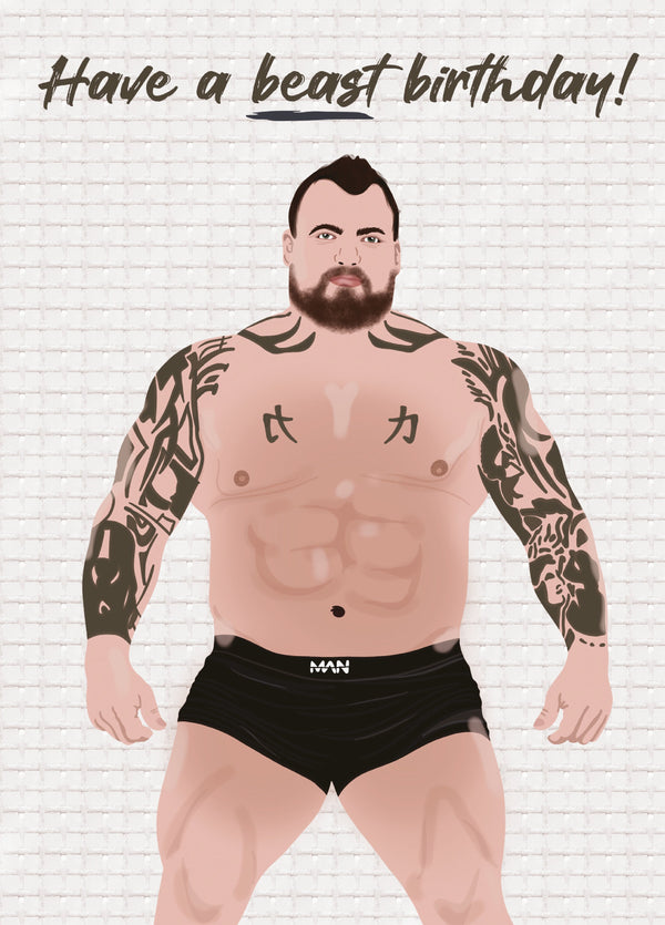 Have A Beast Birthday - Eddie Hall Strong Man Gym Card