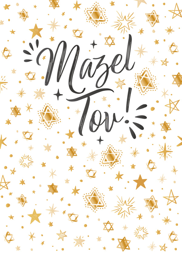 Mazel Tov Gold Stars Card