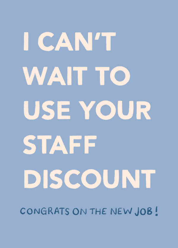 Staff Discount New Job Card