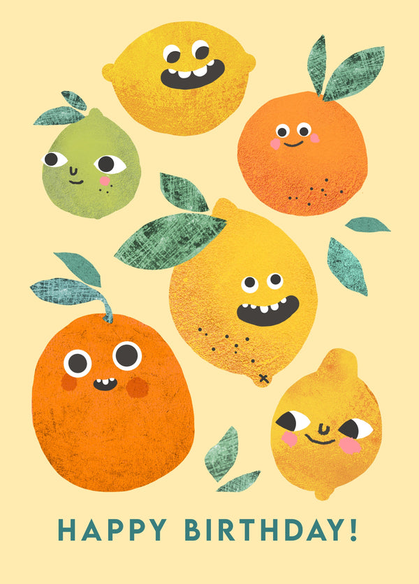 Lemon Faces Birthday Card
