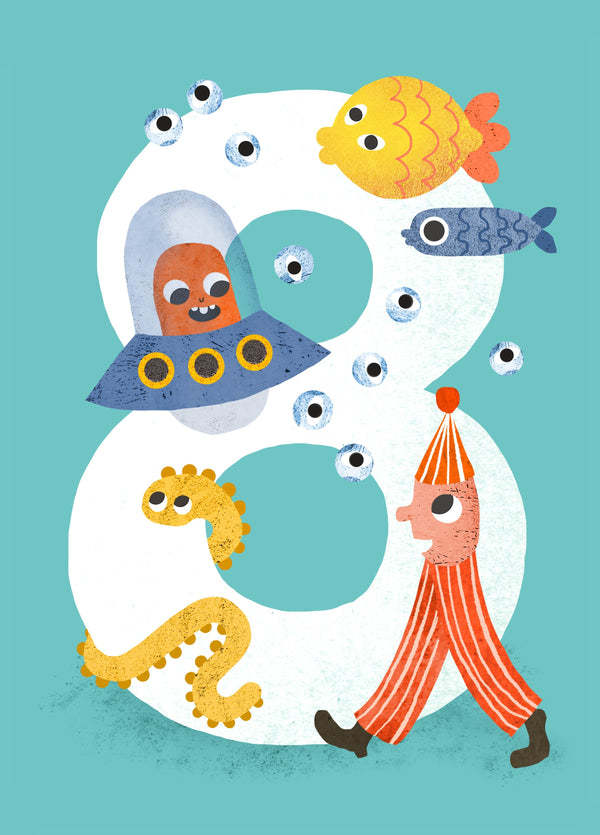 Crazy Critters Age 8 Card