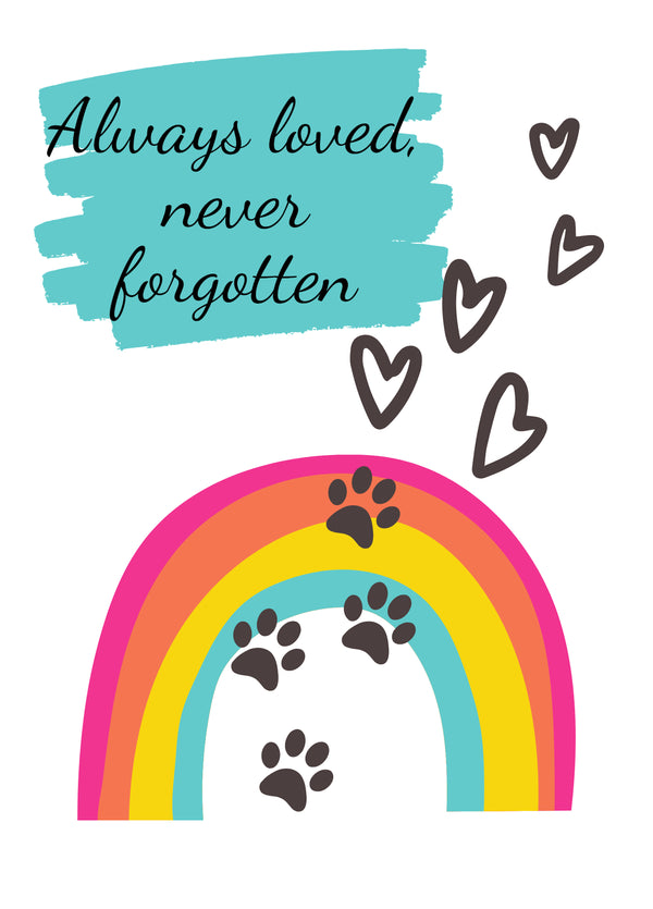 Never Forgotten Pet Sympathy Card