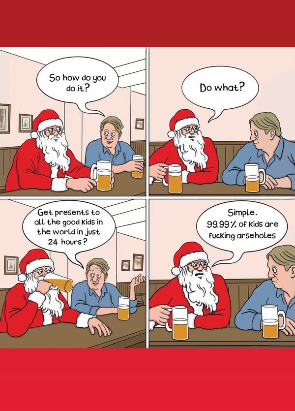 Santa In The Pub Card