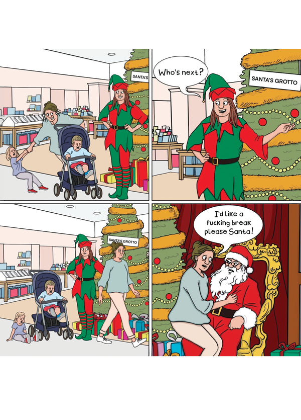 Tired Mum Santa Card
