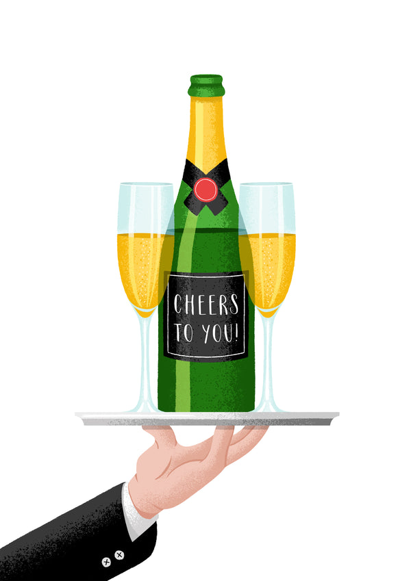 Champagne Cheers To You Congratulations Card