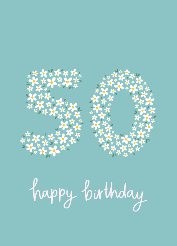 Daisy 50th Birthday Card