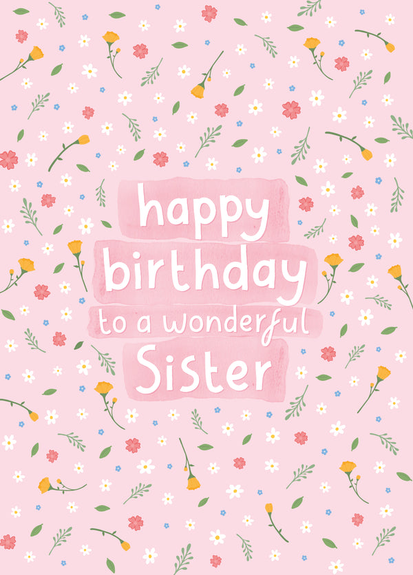 Floral Birthday Card For Sister