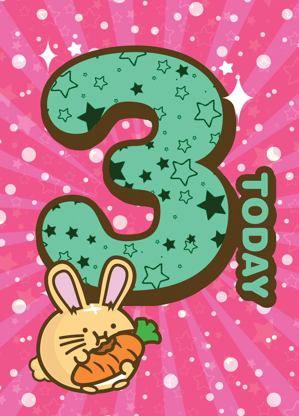 3 Today Birthday - Fuzzballs Card