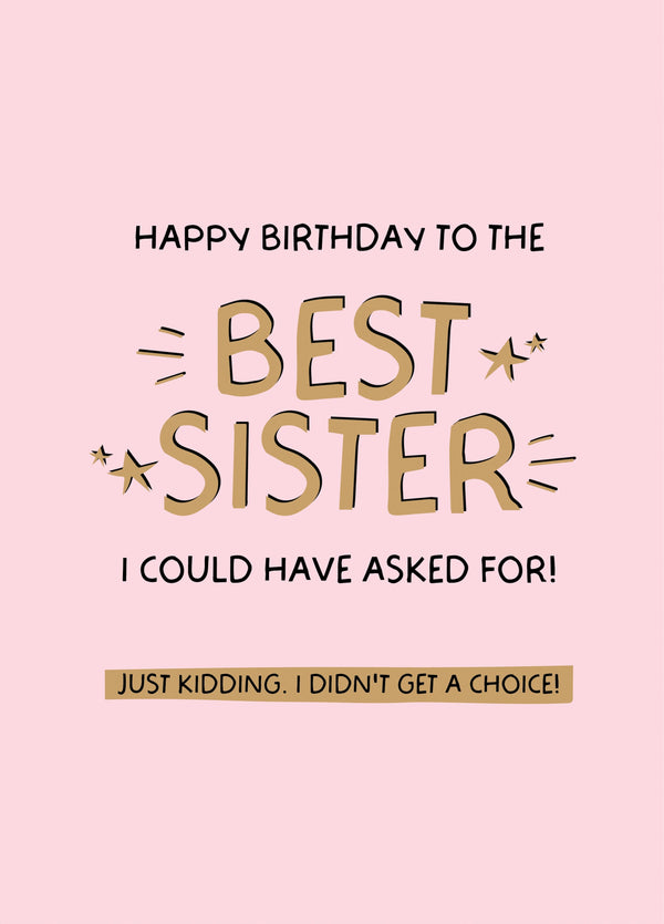 Funny 'Best Sister' Birthday Card