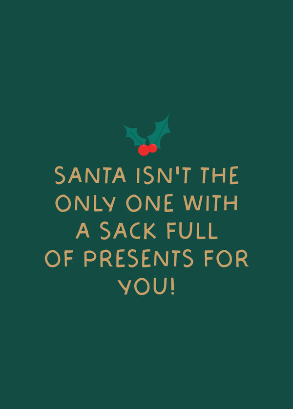 Funny Santa Sack Christmas Card