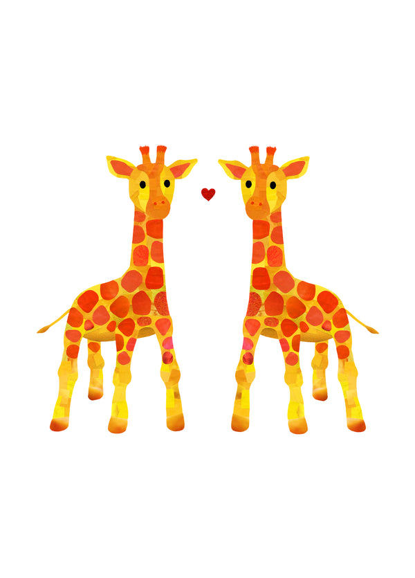 Two Giraffes In Love Card
