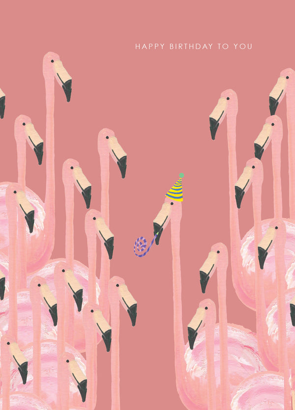 Flamingo Party Card