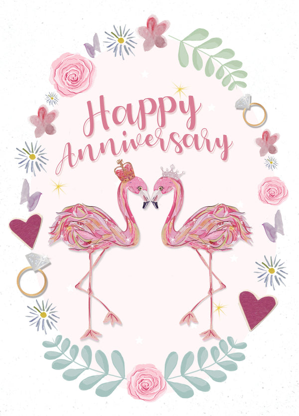 Flamingo Loves Card