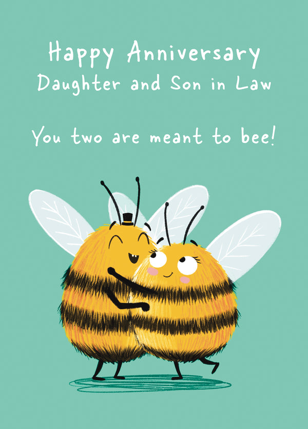 Cute Bee Anniversary Card - Daughter And Son In Law
