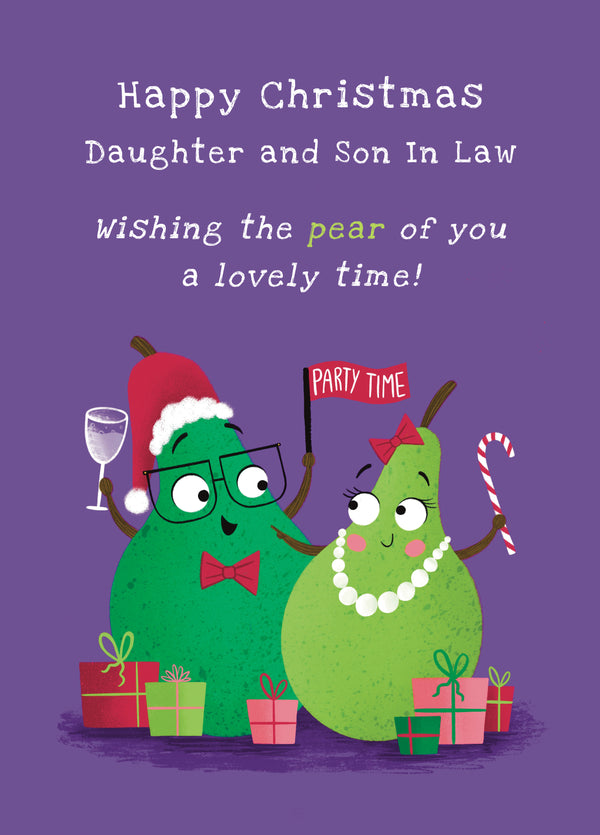 Daughter And Son In Law Pear Of You Cute Christmas Card