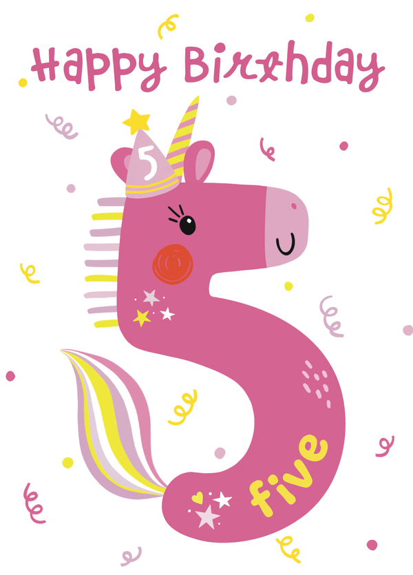 5th Birthday Unicorn Card