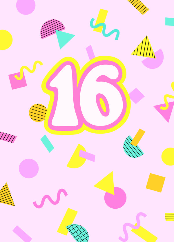 Fun Retro 16th Birthday Card