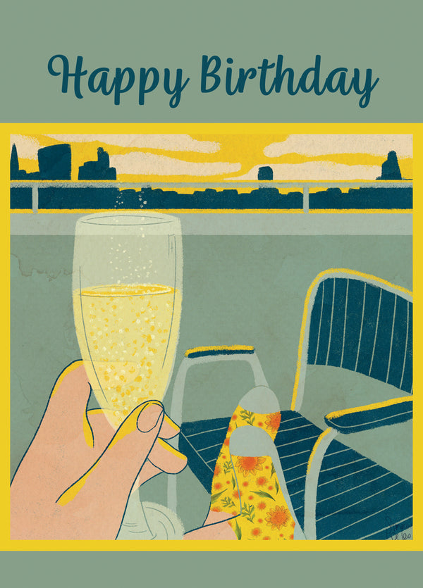 Happy Birthday Prosecco Card
